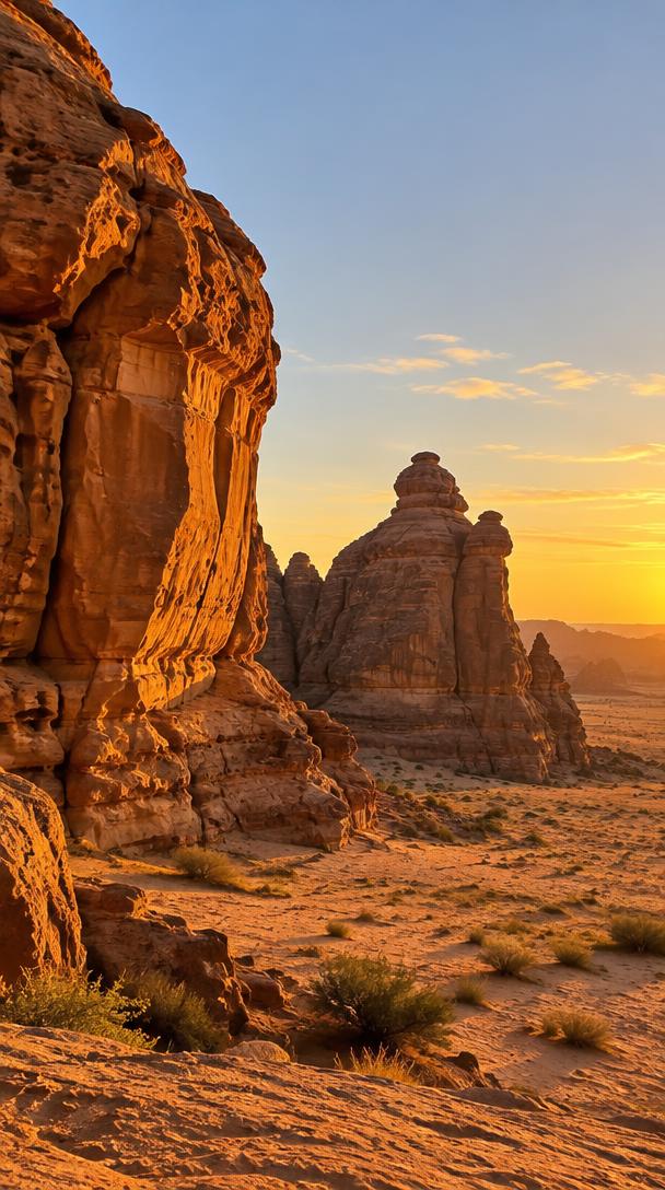 غروب العلا ولا أروع 🧡 #العلا