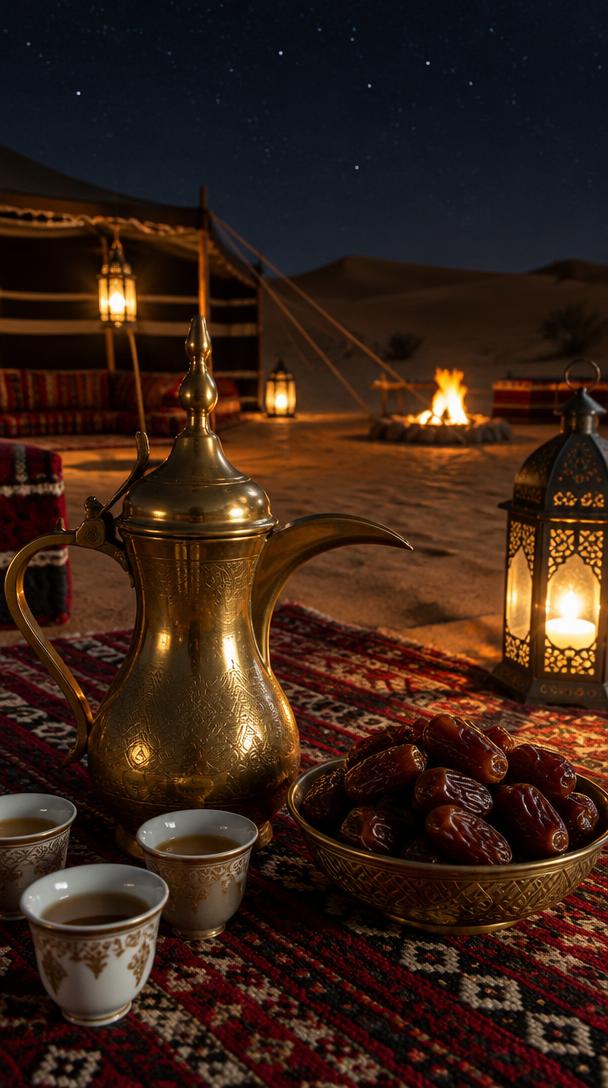 قهوة الليل في المخيم ☕✨